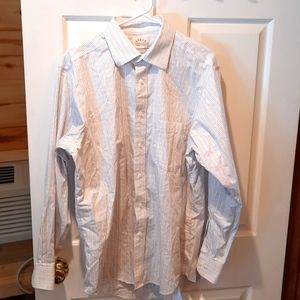 Eagle White With Chercker Pattern Long Sleeve Button Down Shirt size 16/…